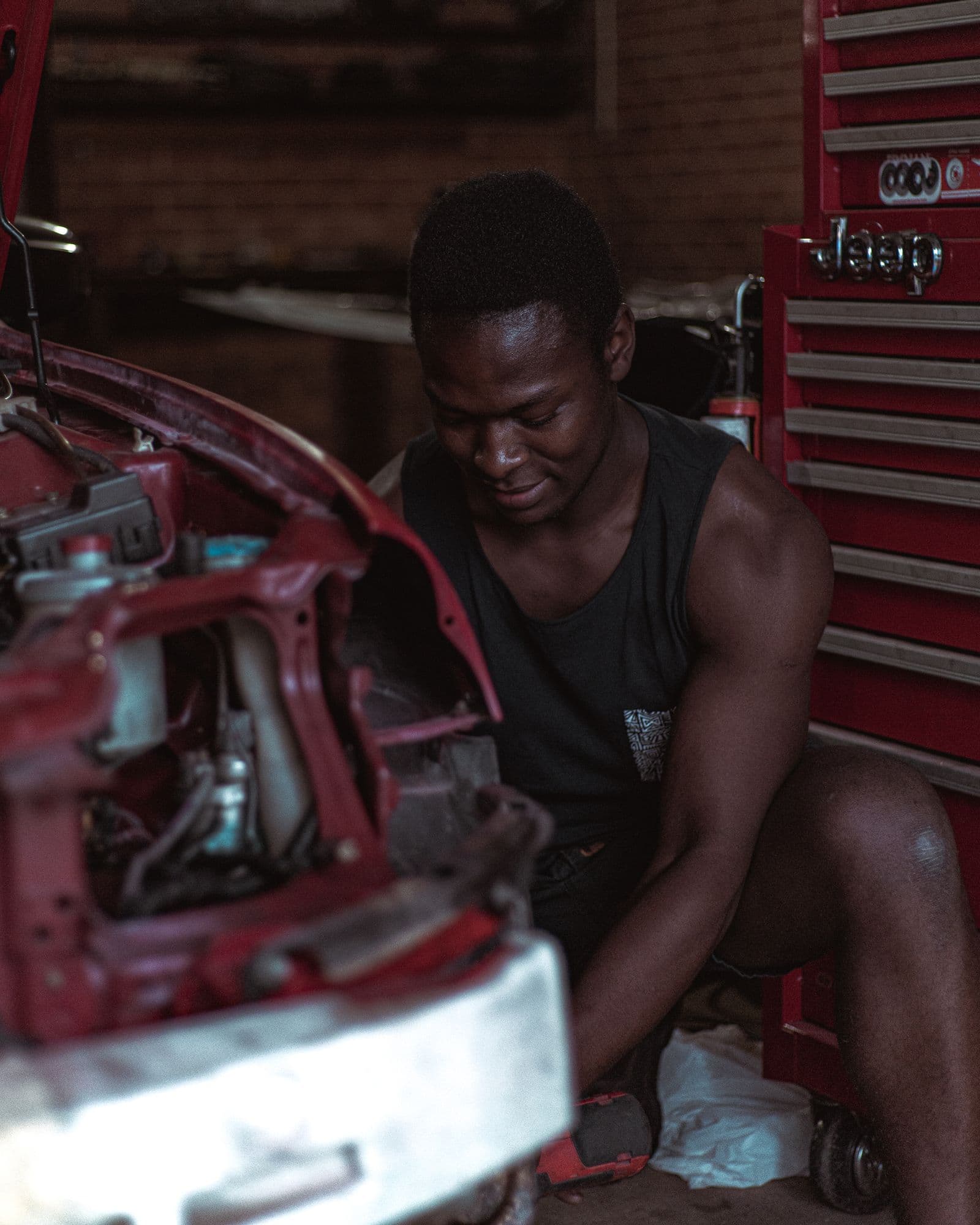 Mechanic at work in the shop